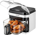 Air Fryer 8-in-1, Stainless Steel, Compact Portable Design, 5.8 Quart, Glass Airfryer with 8-in-1 Digital Presets, NutriChef