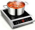 Induction Cooktop, Stainless Steel, Adjustable Temperature, Commercial-Grade Design, Compact Portable Design, For Magnetic Cookware, 1800W