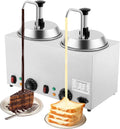 Nacho Cheese Dispenser With Pump 2.64QT, Electric Cheese Sauce Warmer, Stainless Steel, Commercial-Grade Design