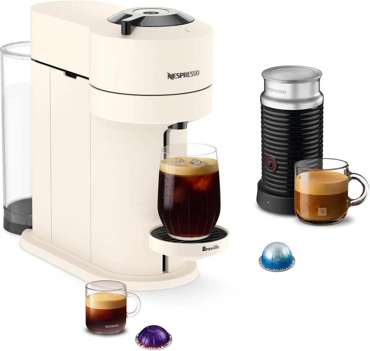 Nespresso Vertuo Next Capsule Coffee Machine, Creamy White