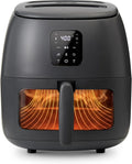 Air Fryer, Nonstick Interior, Ceramic Technology, Infrared Technology, 6QT, 6 Quart, Basket Style, Viewing Window, Safe Ceramic Nonstick