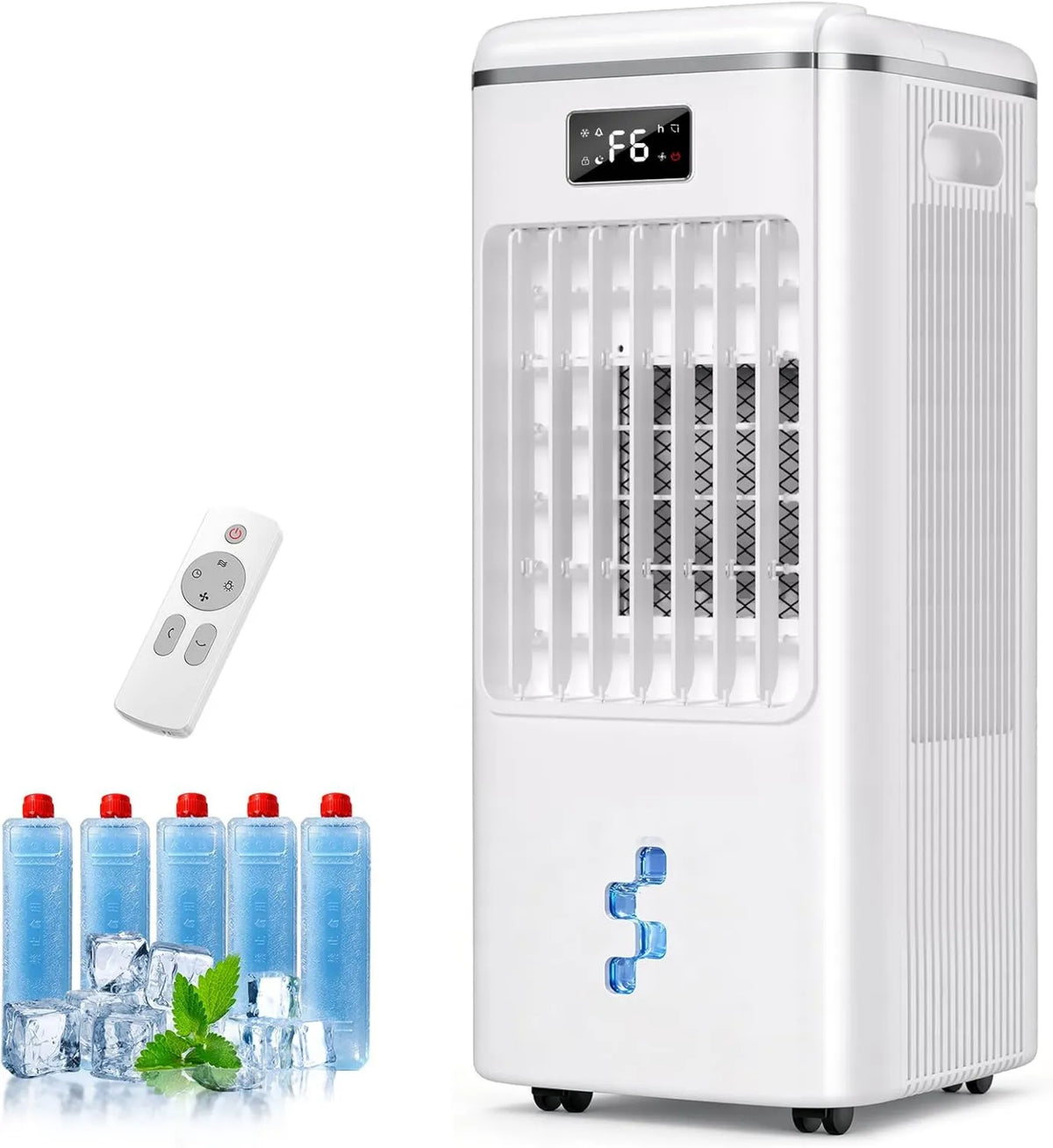 2-Gal, 16FT, 36db, 3 Modes, 3 Speeds, Timer, Compact Portable Design, 2-Gal Tank for 20H Cooling, Windowless Portable Air Conditioners Fan