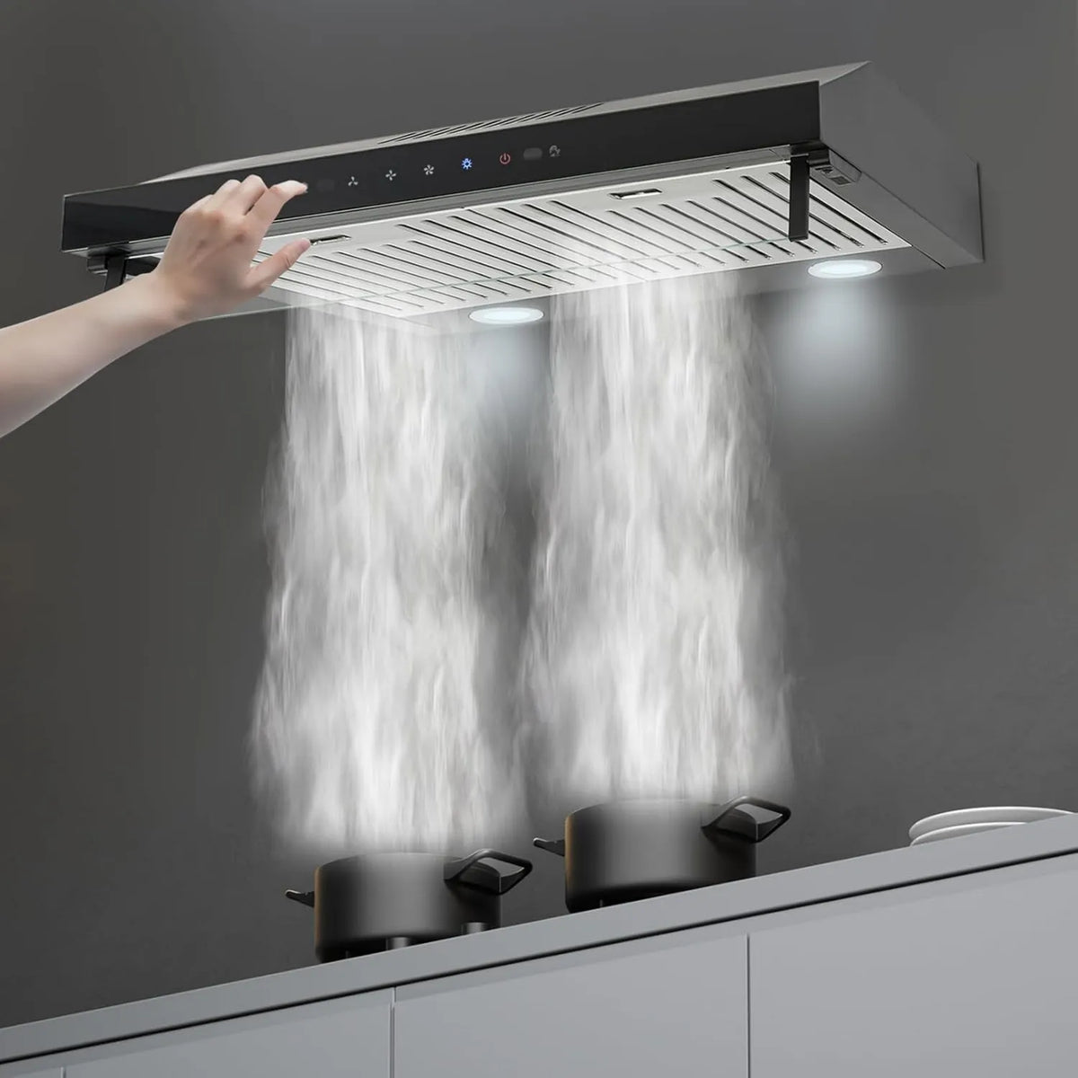 Range Hood 900CFM, 24 Inch, Hood 24 Inch Under Cabinet Kitchen Exhaust Fan with Lights