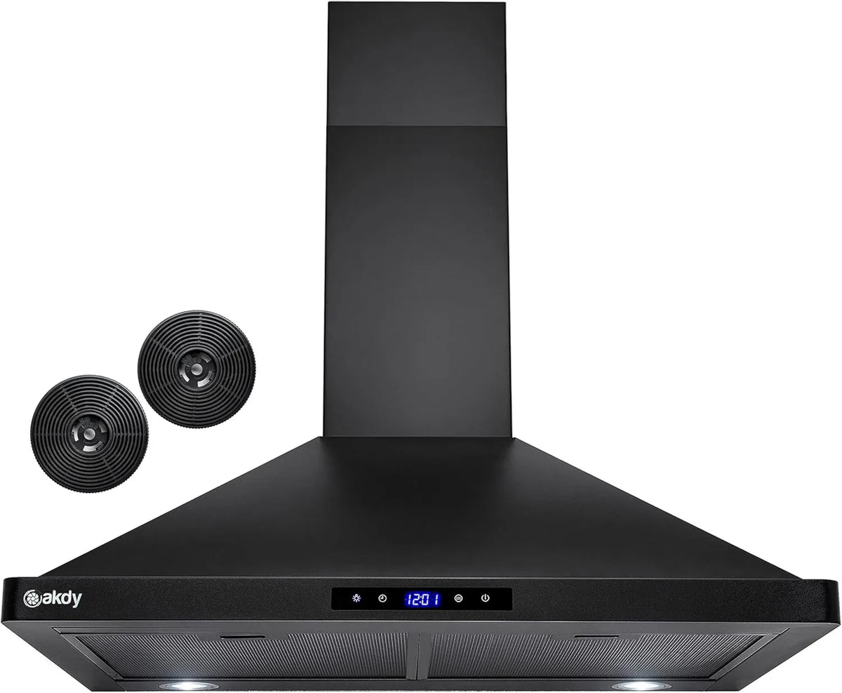 Range Hood Convertible Kitchen Wall Mount, 30 in, Stainless Steel, Wall-Mountable, AKDY